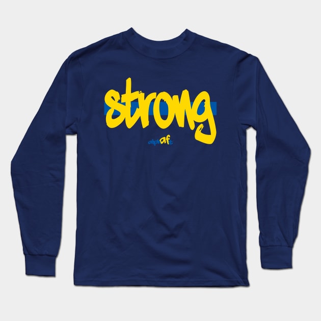 Strong Alpha Fit Blue and Yellow Long Sleeve T-Shirt by Gsweathers